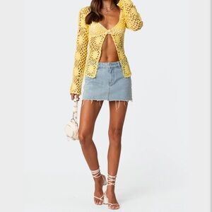 Edikted “Jessie Denim Mini Skirt”